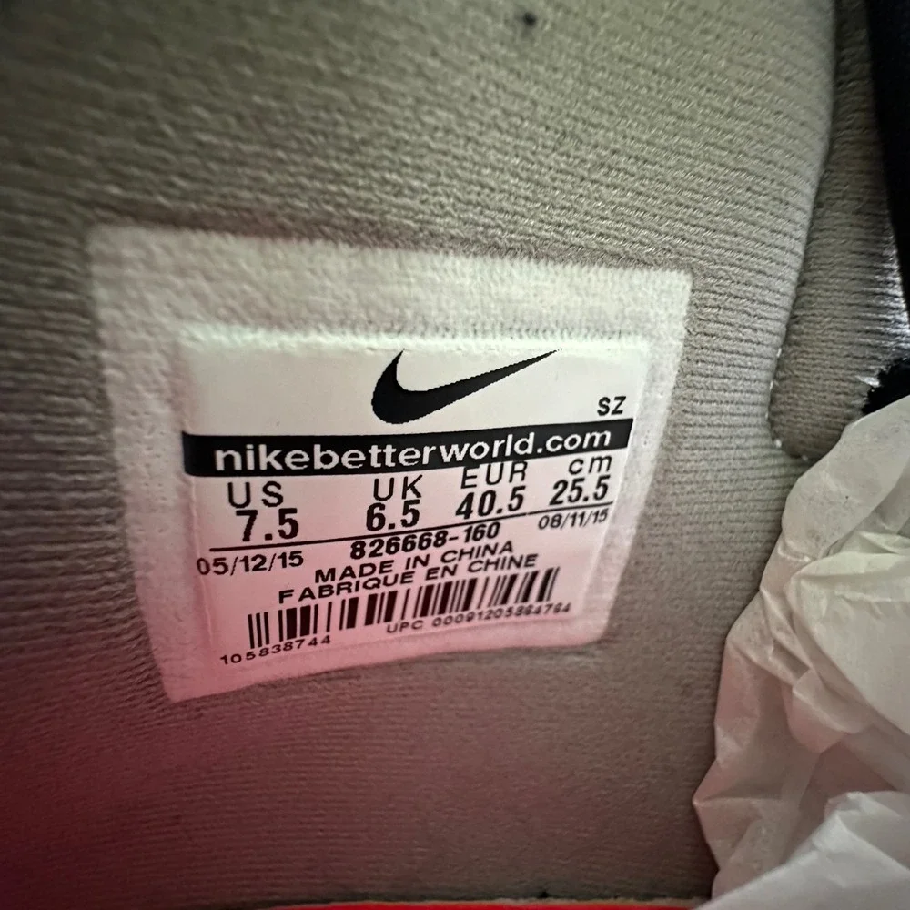 Nike Lab Dunk High Lux UNDFTD‎ Mens 7.5 White Red Black 826668-160 Excellent